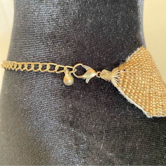 Drape Bead Necklace, Gold Turquoise, 22in - Picture 11 of 14